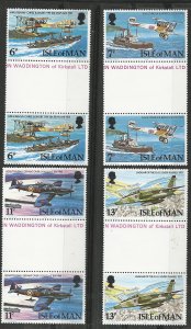 Great Britain-Isle Man # 109-12 Royal Air Force  GUTTER PAIRS (4) Mint NH