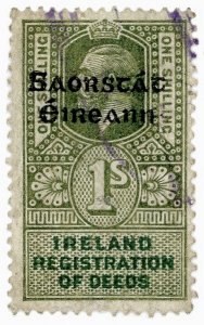(I.B) George V Revenue : Ireland Registration of Deeds 1/- (Free State OP)