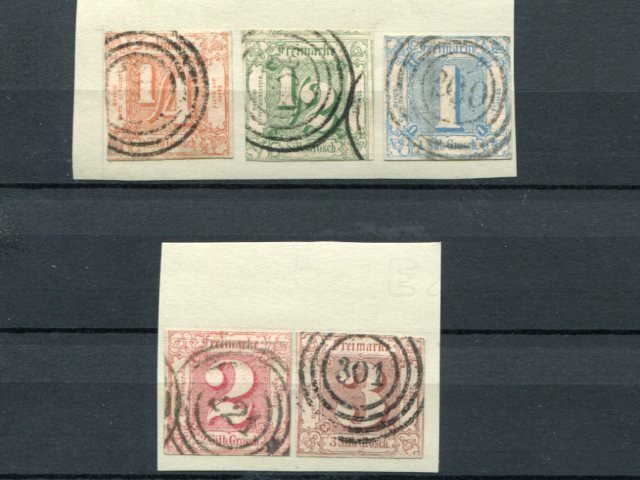 Thurn & Taxis  #8-12 used  F-VF - Lakeshore Philatelics