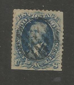 US 72 USED WASHINGTON HIGH VALUE DAMAGED 1861 CV $575.00