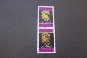 Ajman 1968 Sc 325 John F. Kenned CTO pair set FU