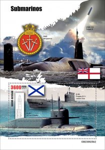 GUINEA-BISSAU 2025 SUBMARINES SHEET & TWO  SOUVENIR SHEETS MINT NH