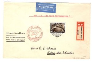GERMAN US ZEPPELIN CHICAGO #438 REGISTERED 5-9-36  cat.1600M($880.00)