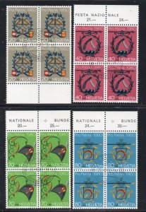 Switzerland ScB471-474 1980Pro Patria  Trade Signs Blocks of 4 used