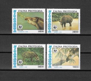 NICARAGUA 1985 WWF SG 2714/7 MNH