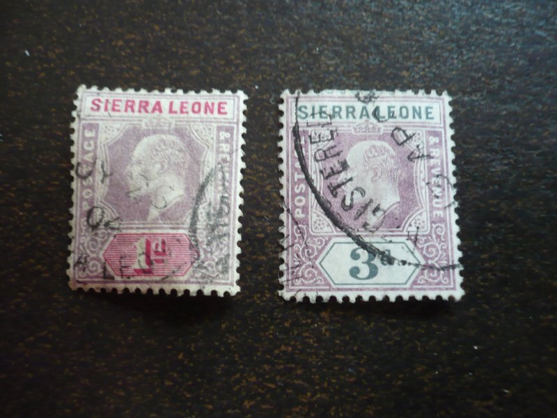 Stamps - Sierra Leone - Scott# 78, 82 - Used Partial Set of 2 Stamps