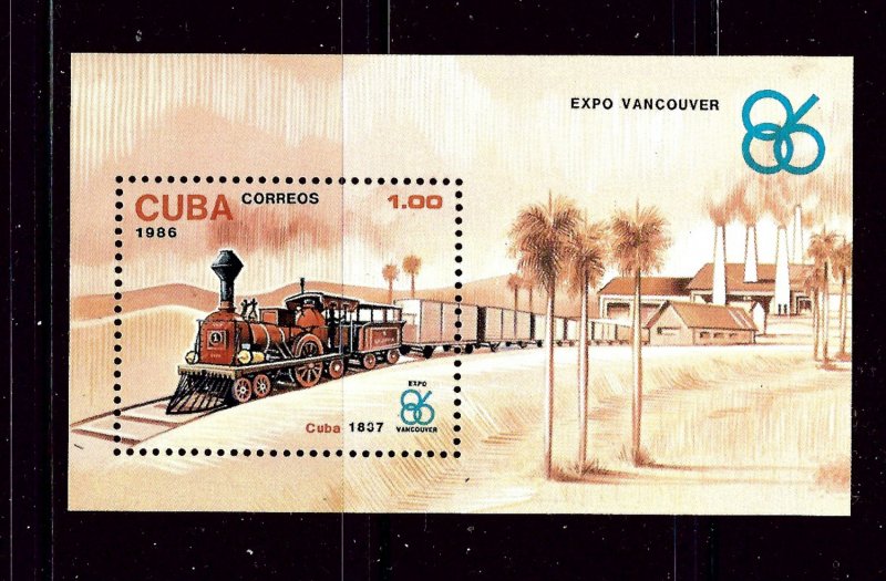 Cuba 2869 MNH 1986 Train S/S