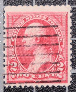 Scott 250 2 Cents Washington Used Nice Stamp SCV $3.00