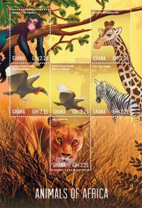 Ghana 2013 - Animals of Africa - Sheet of 4 stamps - Scott #2759 - MNH