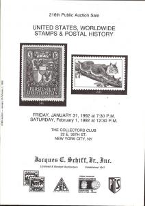 United States, Worldwide Stamps & Postal History, Schiff 216