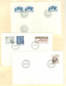 Sweden 1155/1212-14/1234 1977-78 3 U/A FDCs; birds, bears, horses