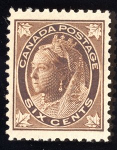 Canada Scott 71 Mint NG  6c Brown  1897-98 Lot T872 bhmstamps