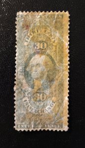 US # R52 Used 30c Lilac Inland Exchange Revenue Stamp F-VF 1872