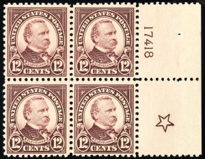 US Stamps # 564 MNH VF Block Of 4 With Large Stamp