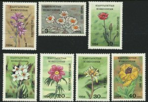 Kyrgyzstan #33-39 Flowers Postage Stamps 1994 Mint NH