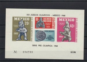 MEXICO 1967 AND 1968 IMPERF STAMP MINI SHEETS