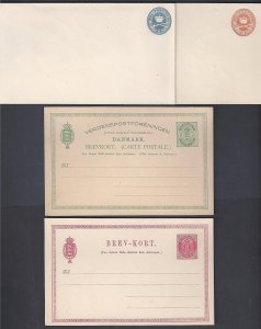 DENMARK 1870's FOUR POSTAL COVERS & CARDS MINT SUPERB CONDITION