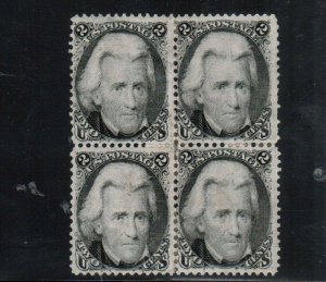 USA #73 Mint Fine - Very Fine Block Full Original Gum Hinge Remnant - Short Perf