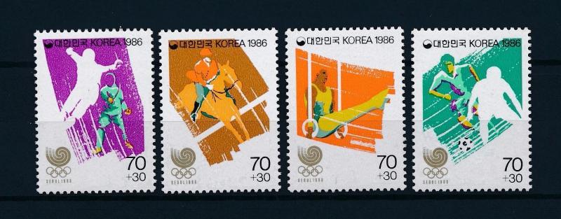 [55529] Korea 1986 Olympic games Fencing Gymnastics Football Horse MNH