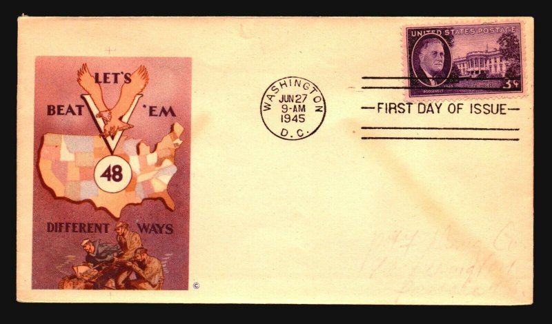 US SC# 932 FDC / Patriotic Cachet (II) - Z18535