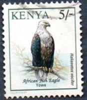 Kenya Scott #601 5sh Fish Eagle, bird (1994) used
