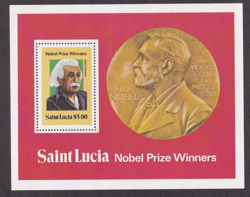 St. Lucia # 530, Nobel Prize Winner Souvenir Sheet, NH, 1/2 Cat.