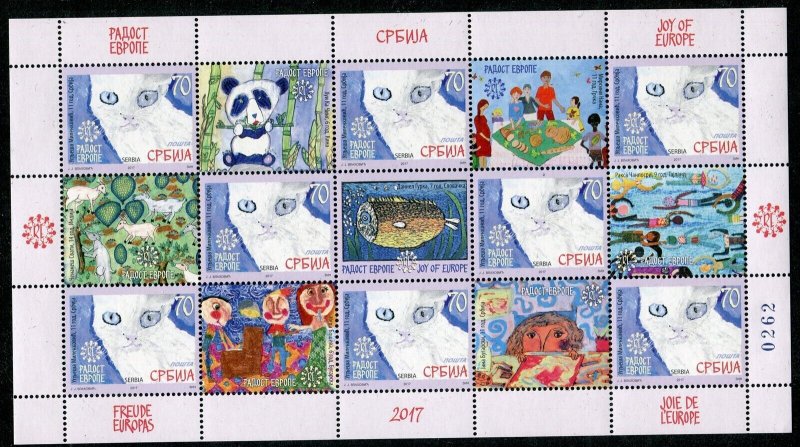 1167 - SERBIA 2017 - Joy of Europe - Cat - MNH Mini Sheet