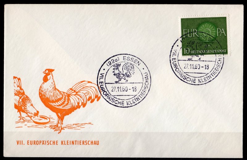 Germany 1960 VII. European Small Animal Show Special Cover Essen Europa Topical