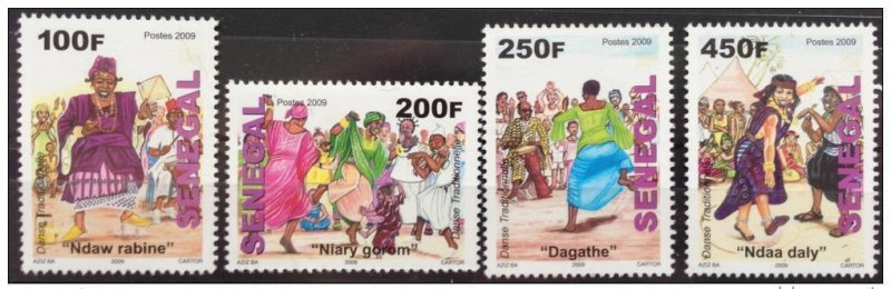 Senegal 2009/2010 Traditional Dance Tanz Sport Culture 4 val. RARE MNH-