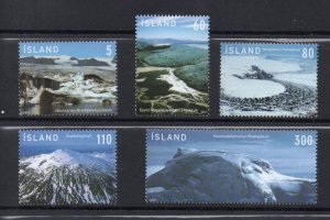 Iceland Sc 1105-1109 2007 Glaciers stamp set mint NH