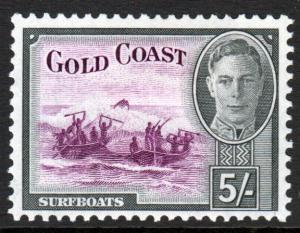 Gold Coast KGVI 1948 5s 5/- Purple Black SG145 Mint Hinged