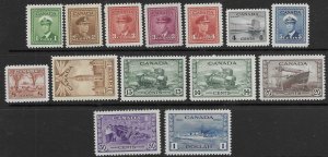 Canada 249-62  1942  set 14  FVF Mint  NH