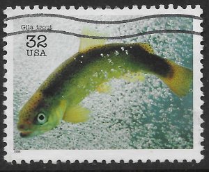 US #3105j  Used. Endangered Species. Gila Trout.  Fish