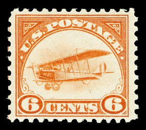 Scott C1 1918 6c Jenny Airmail Issue Mint F-VF OG LH Cat $55