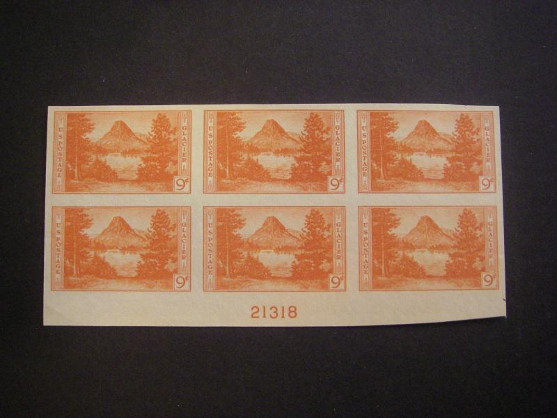 Scott 764, 9c Glacier, PB6 #21318 Bottom Margin, MNH, NGAI, IMPERF Parks
