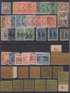 BOLIVIA 1890-1954 SELECTION OF 69 STAMPS & FRANCHISE CUT OUT ON CARDS UNISSUED+ 