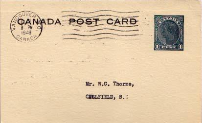 Canada, Canada British Columbia, Government Postal Card