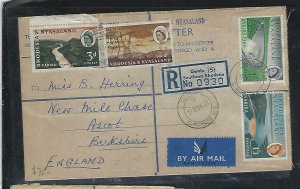 RHODESIA & NYASALAND (PP0610B) 1960 RLE 4 VALUES KARIBA DAM GWELO, S.R. TO UK 