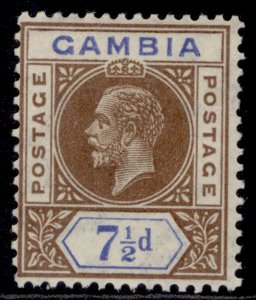 GAMBIA GV SG95, 7½d brown & blue, M MINT.