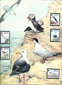 [59043] Alderney 1994 Birds Vögel Oiseaux Ucelli Illustrated art page MNH