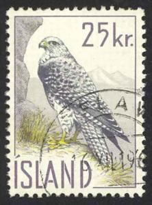 Iceland Sc# 323 Used 1960 25k Eider Ducks