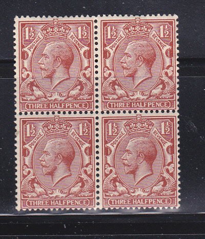 Great Britain 161 Block Of 4 MNH King George V