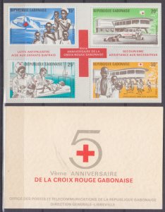 1969 Gabon 351-354/B13 Medical transport / Red Cross