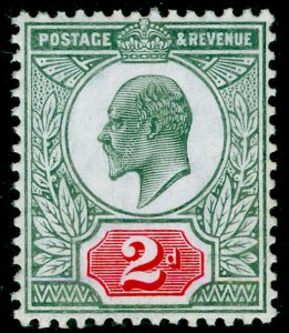SG228 SPEC M12(3), 2d pale grey-green & scarlet (CHALKY), NH MINT. Cat £80.