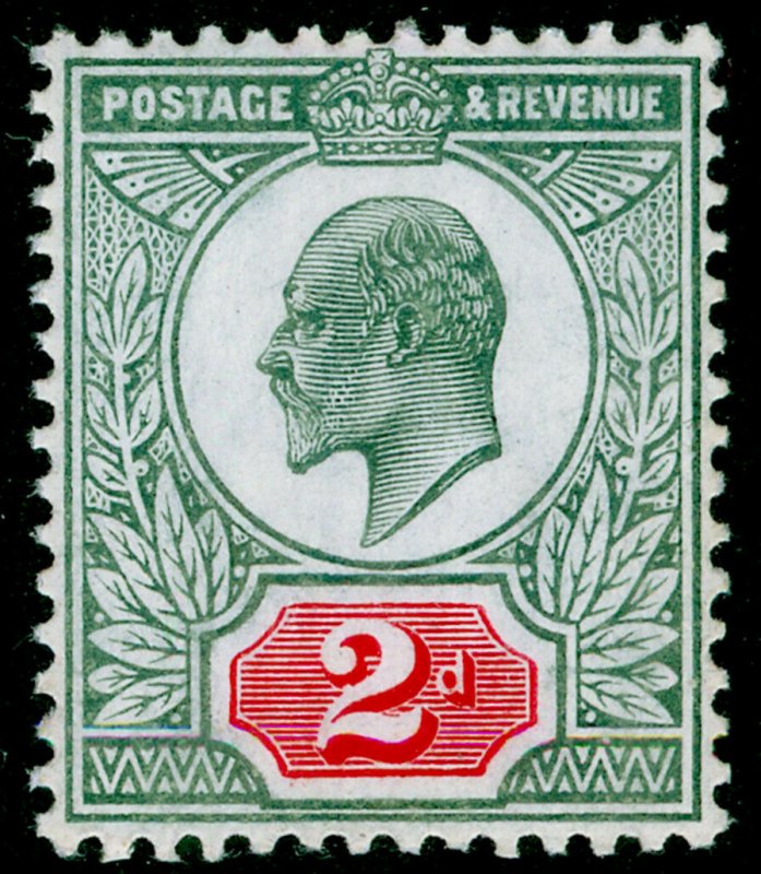 SG228 SPEC M12(3), 2d pale grey-green & scarlet (CHALKY), NH MINT. Cat £80.