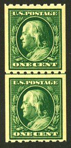 U.S. #390 MINT LINE PAIR OG NH
