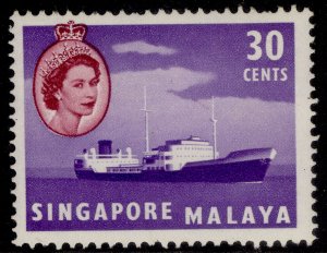 SINGAPORE QEII SG48, 30c violet & brown-purple, M MINT.