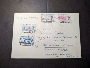 1965 Malaysia Cover Tapah Perak to Frankfurt am Main Germany