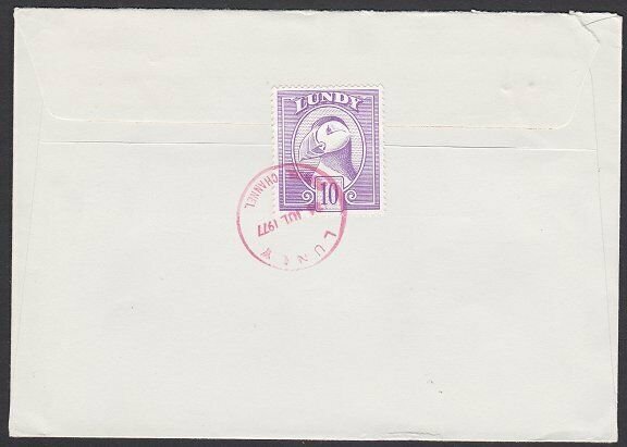 GB LUNDY 1977 cover - Puffin stamp .........................................F903