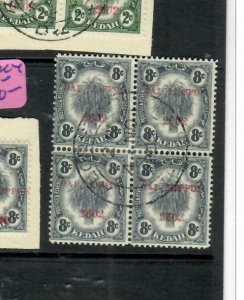 MALAYA JAPANESE OCCUPATION KEDAH (P1801B) 8C LEAF  SG J6   BL OF 4     VFU 